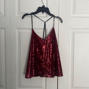 Sparkly red top